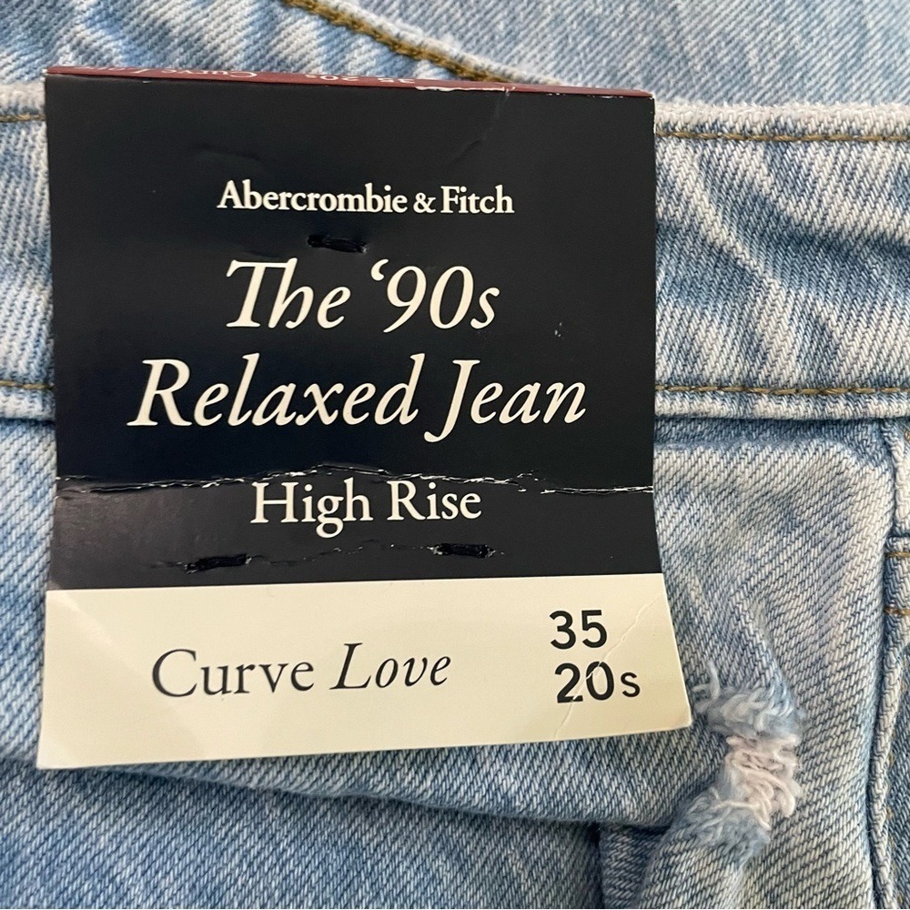 Abercrombie & Fitch The 90's Relaxed Jeans High Rise Plus Size 35 Curve Love - Picture 10 of 12